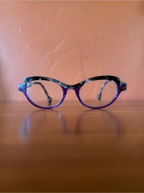 Anne et Valentin Tortoiseshell Purple Round Cat-Eye Glasses